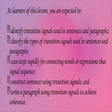 Effective Use of Transition Signals in Writing