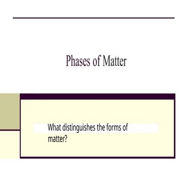 GRADE 6 SCIENCE PHASES OF MATTER or STATE OF MATTER