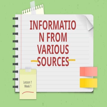 Q1W1 Information from Various Sources.pptx