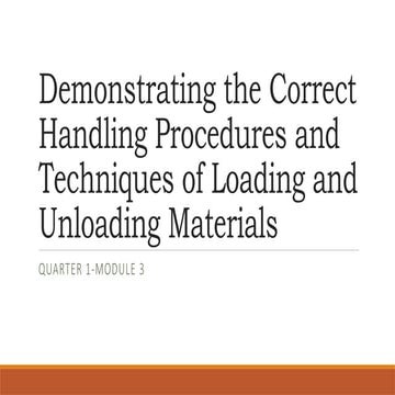 Safe Manual Material Handling: Proper Loading and Unloading Techniques ...