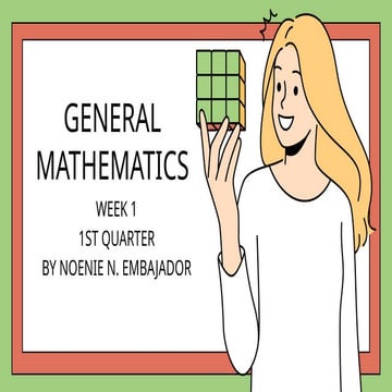 GENERAL MATHEMATICS FUNCTIONS VERSUS RELATIONS