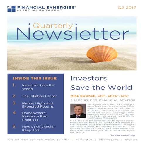Financial Synergies | Q2 2017 Newsletter | PDF