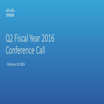 Q2 fiscal year 2016 cover slide