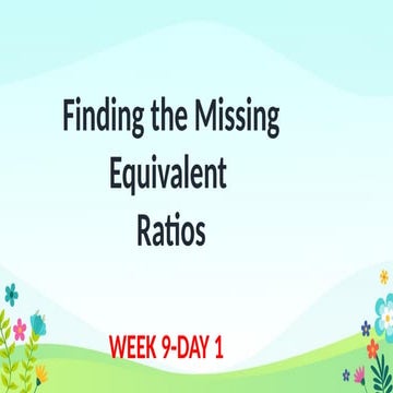 Math 9 : Quarter III Similarity : Ratio and Proportion | PPTX