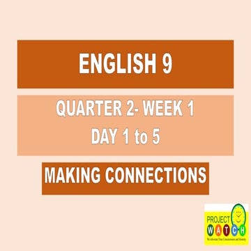 Q2-WEEK-1-TEXT-TO-SELF- making connections Lesson 1
