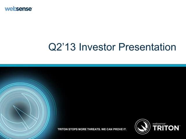 Q213 Investor Presentation