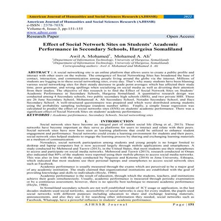 Effect of Social Network Sites on Students’ Academic Performance in ...