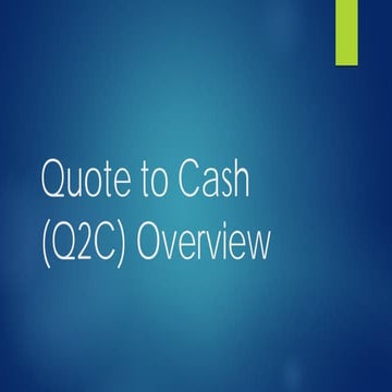 Quote to Cash Overview