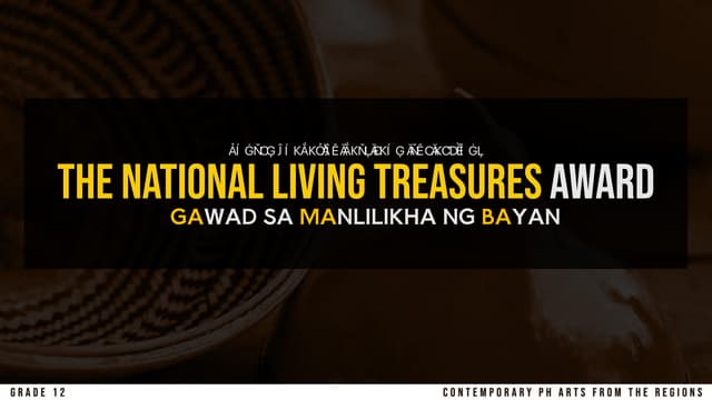 CPAR Gawad sa Manlilikha ng Bayan Award (GAMABA) PPT CPAR Gawad sa Manlilikha ng Bayan Award (GAMABA) PPT