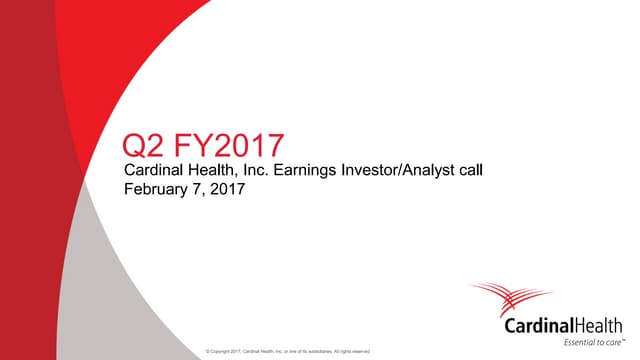 Q2 fy17 cah earnings presentation
