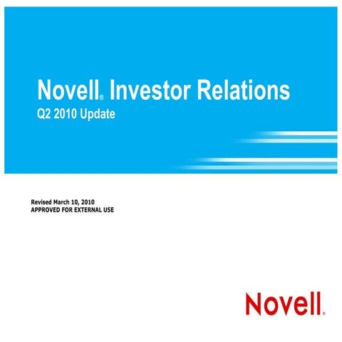 Novell Q2 FY2010 investor presentation