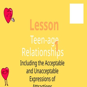 Personal Development (Teen-age relationship)