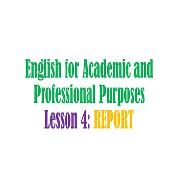 Second Quarter  Lesson Four Reports.pptx