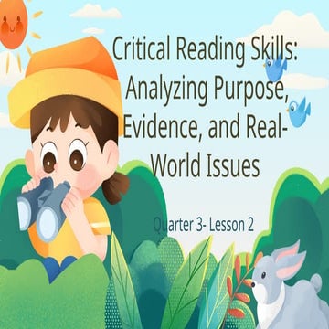 Critical reading skills essential in academics because they help ...
