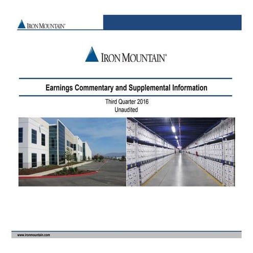 Q3 2016 irm supplemental report