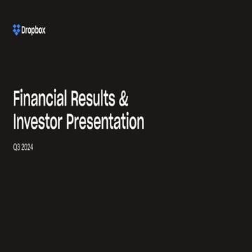 Dropbox Q3'24 Financial Results & Investor Presentation