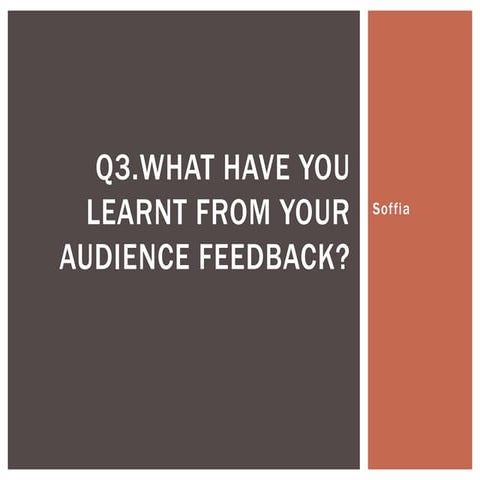 Q 3 audience feedback