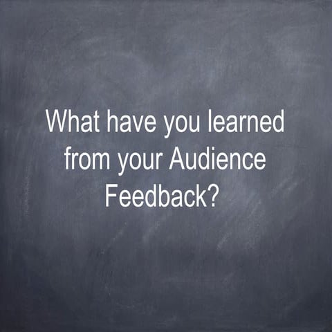 Q3: What have I learnt from my audience Feedback