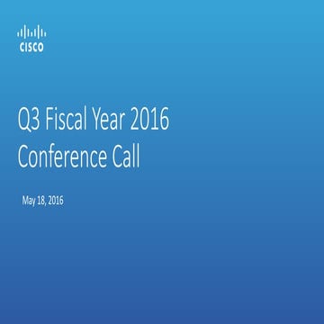 Q3 fiscal year 2016 cover slide