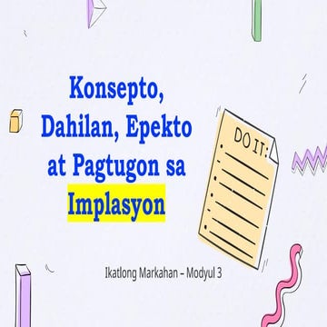 Araling Panlipunan 9 3rd Quarter Implasyon