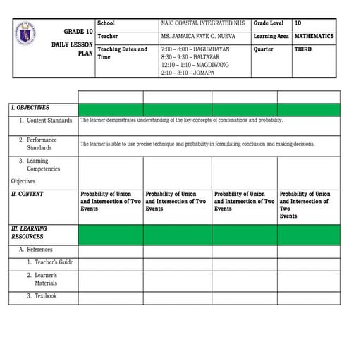 Q3_WEEK7 DAILY LOG LESSON PLAN FOR MATHEMATICS 10.docx