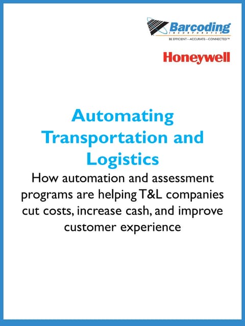 Automating Transportation and Logistics