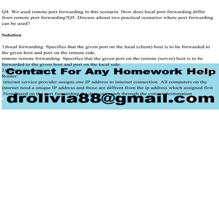 Q4. We used remote port forwarding in this scenario. How does local .pdf