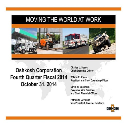 Q4 2014 Earnings Oshkosh