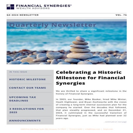Q4 2024 Newsletter | Financial Synergies Wealth Advisors