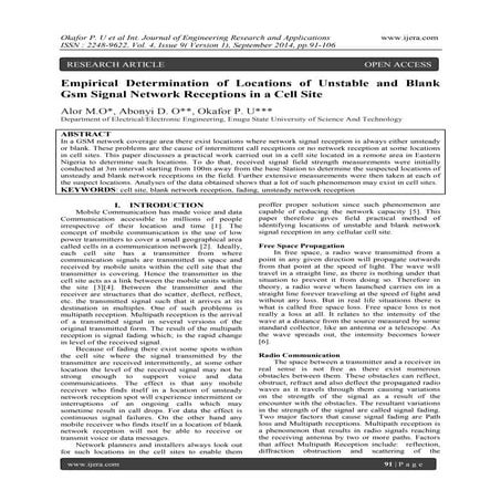 Empirical Determination of Locations of Unstable and Blank Gsm Signal Network...