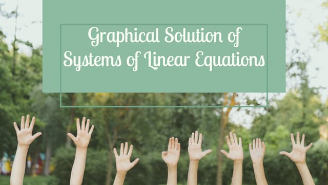 Graphical Solution of Systems of Linear Equations