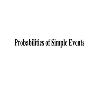 Probability of Simple and Compound Events | PDF