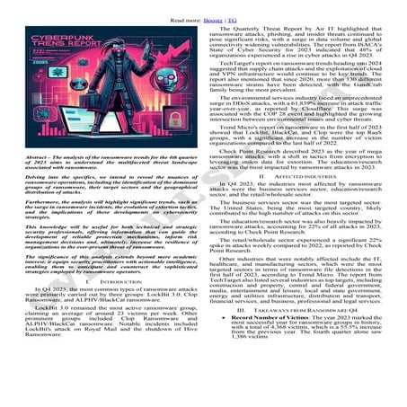 SOCRadar Global Ransomware Report CISO Brief | PDF