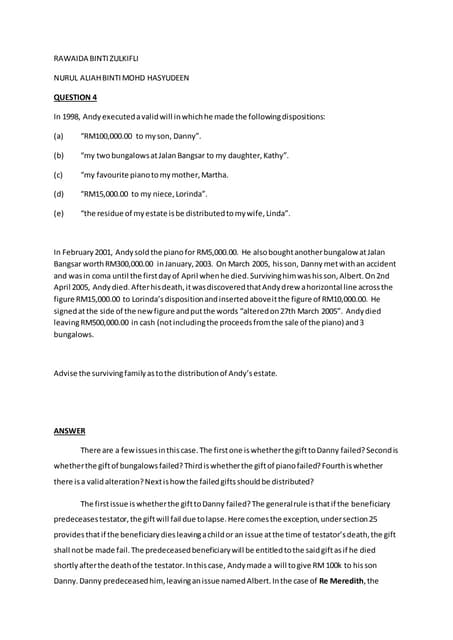Islamic law of inheritance (faraid) in malaysia | DOCX | Islam ...