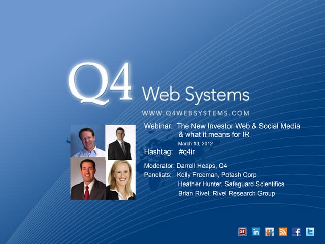 Q4 Web Systems + Follow The New Investor Web & Social Media - March 13, 2012