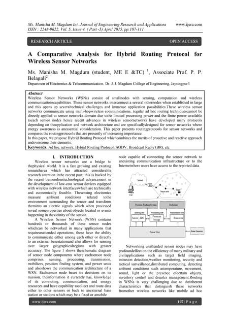 A Comparative Analysis for Hybrid Routing Protocol for Wireless Sensor Networks
