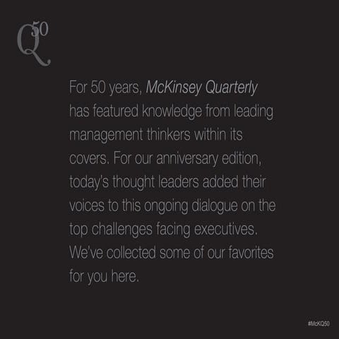McKinsey Quarterly 50th Anniversary Highlights