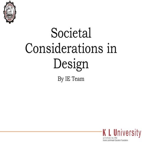 Societal Issues in Engineering Design | PPTX