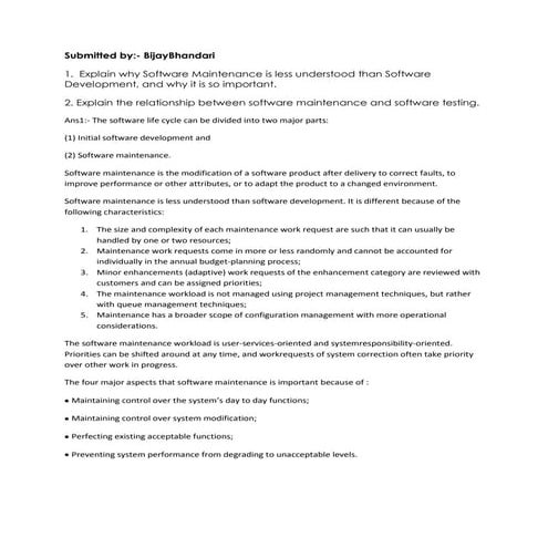 Software Maintenance