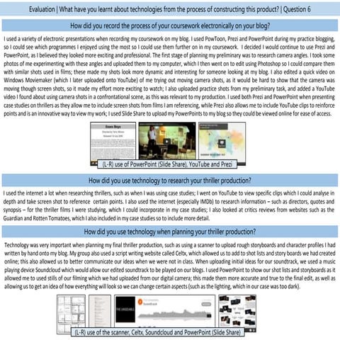 Question 6 (evaluation)