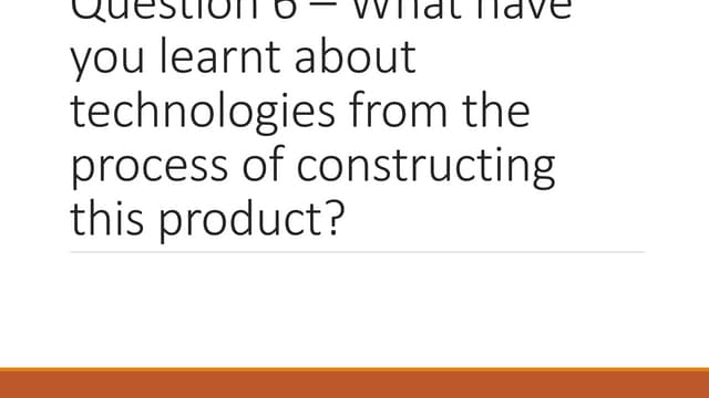what have you learnt about