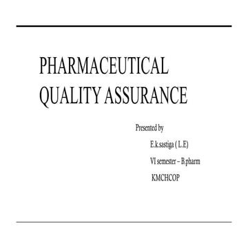 STANDARD OPERATING PROCEDURE - VI SEMESTER B.PHARM