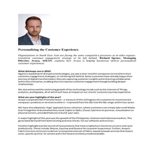 Personalizing the Customer Experience