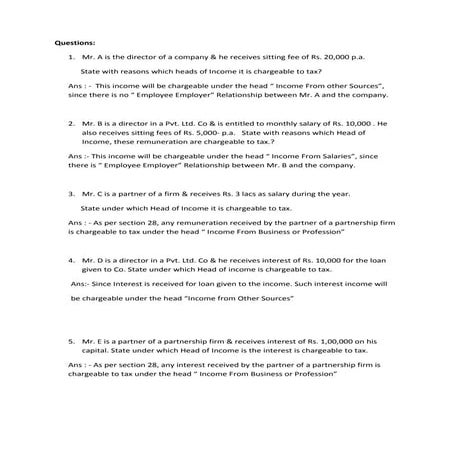 Q & a   income from other sources