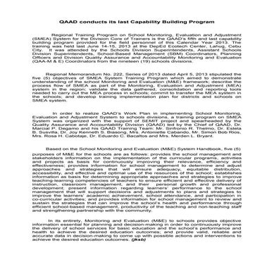 School Monitoring, Evaluation and Adjustment (SMEA) | PDF