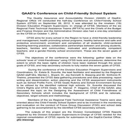 QAAD's Conference on Child-Friendly School System