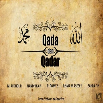 Iman Kepada Qada dan Qadar | PPSX