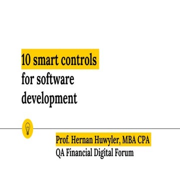 Qa Financials  - 10 Smart Controls for Software Development