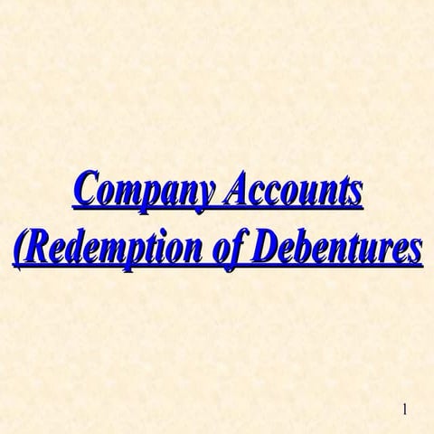 Redemption of debentures by N.Bala Murali Krishna