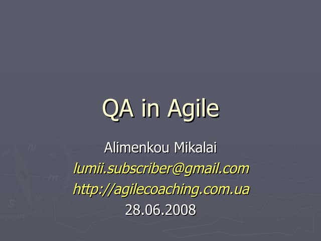 QA in Agile
